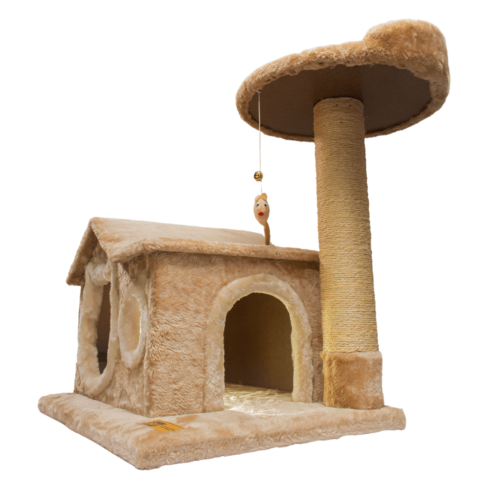 Claws Paws Casa y Rascador Beige Extra Grande para Gatos