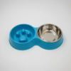 Accecan Plato Doble Antiansiedad Celeste para Mascotas 30X17X5CM
