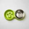 Accecan Plato Doble Antiansiedad Verde para Mascotas 30X17X5CM plato doble antiansiedad para mascotas