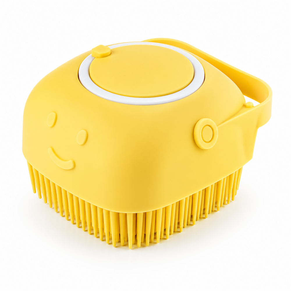 Cepillo de Baño Masajeador para Mascotas Amarillo