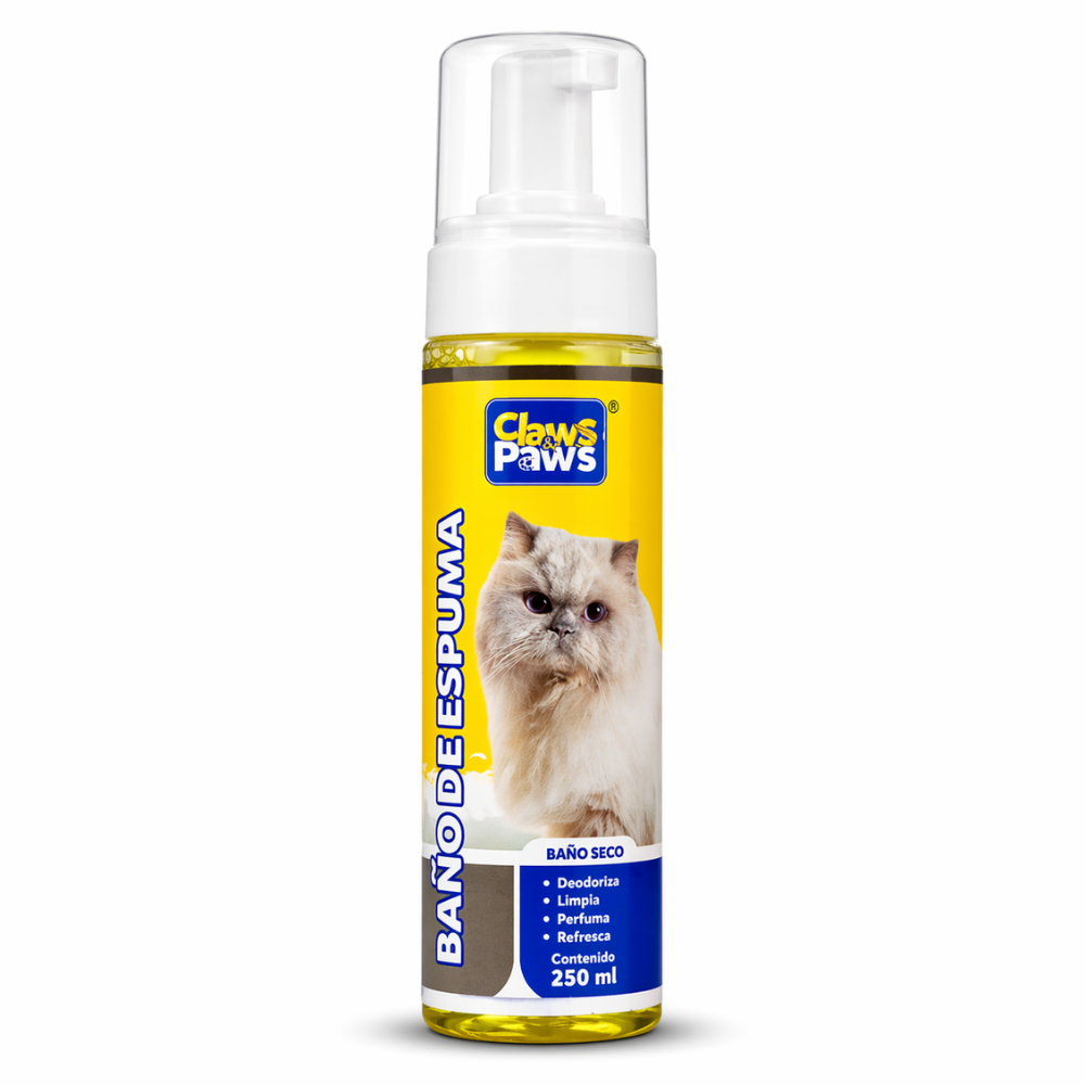 Baño de Espuma en Seco para Gatos Claws & Paws 250ml