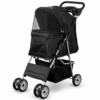 Coche 4 Ruedas Negro Para Mascotas