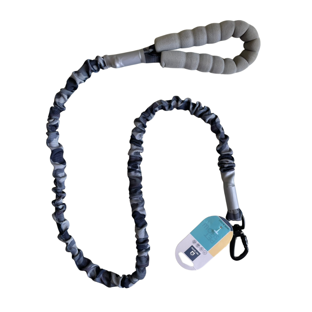 Correa Elástica Camuflada Plomo 1.2 mts para Perros