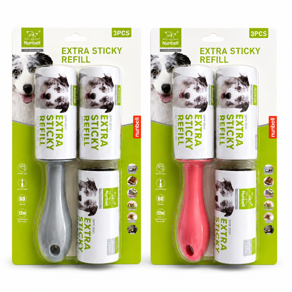 Rollo adhesivo quitapelusas para mascotas con repuestos
