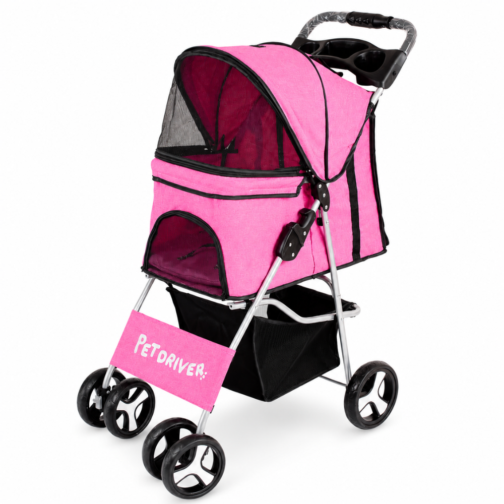 Pet Driver Coche 4 Ruedas Para Mascotas Rosado