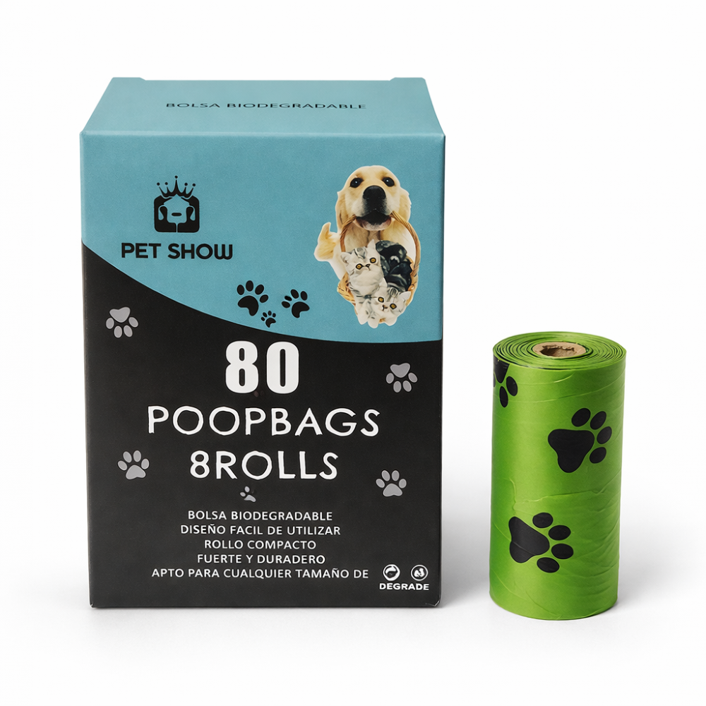 Pet Show bolsas biodegradables mascotas 8 rollos eco