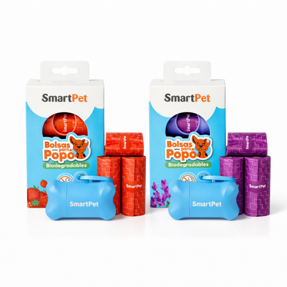 smart pet portabolsas 8 rollos aroma mascotas biodegradable