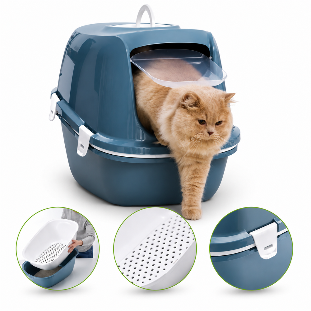 Savic Arenero para Gato Premium Azul 64 x 46 x 48 cm Savic Arenero Gato Azul 64 x 46 x 48 cm