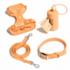 Set Pechera, Correa, Collar y Portabolsas para Mascotas Melón