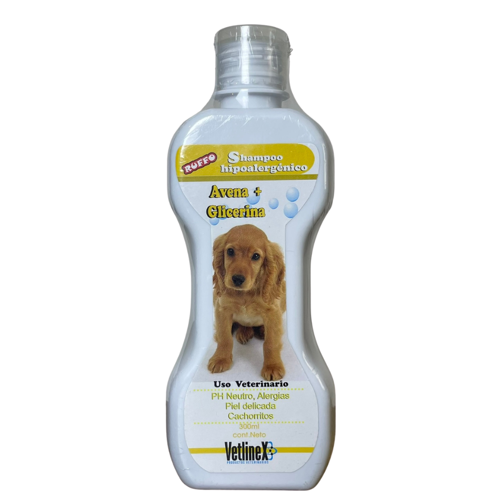 Frasco de 300 ml del Shampoo Vetlinex de Avena y Glicerina