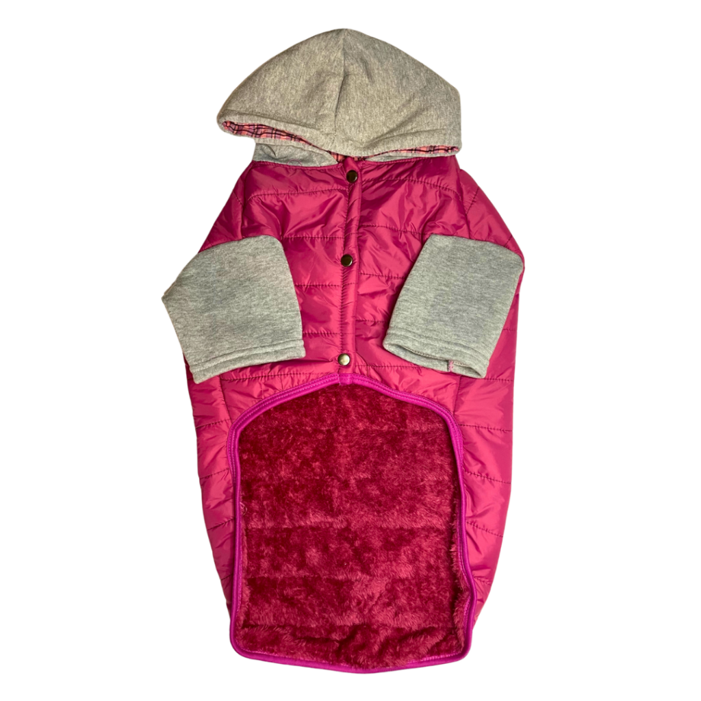 casaca impermeable magenta para perros
